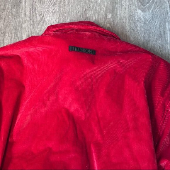 Hudson | Men’s Size Small Red Corduroy ‘Free Thinkers’ Varsity Jacket - NWT! - Picture 8 of 9
